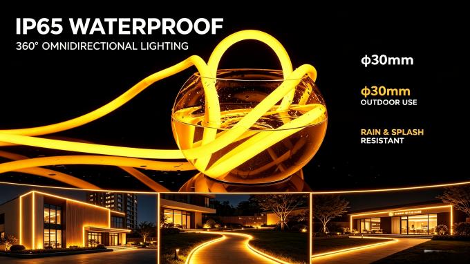 LED Flexible Neon Strip Light, 12V Round 360° Decorative Ambient Light, Waterproof Super Bright for Advertising Decoration